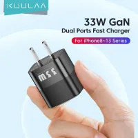 KUULAA USB C Charger ที่ชาร์จ 33W GaN Type C PD Fast Charging For iPhone 13 12 11 Max Pro XS 8 Plus For iPad Air 4 iPad 2021 Mini