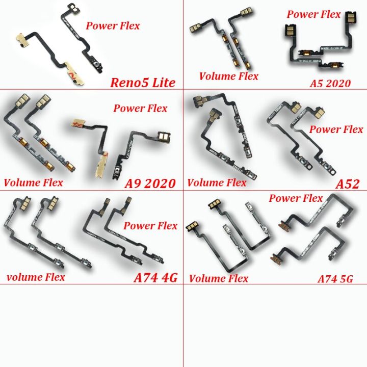 สำหรับ-oppo-reno-a5-5-lite-a9-2020-a52-a74-4g-5g-สวิทช์ไฟปริมาณการขึ้นและลงกุญแจปุ่มด้านข้างสายเคเบิลงอได้เปลี่ยน