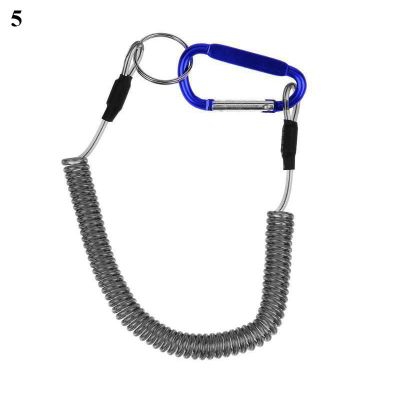 New Spiral Stretch Keychain Elastic Spring Rope Key Ring Metal Carabiner For Outdoor Anti-lost Phone Spring Key Cord Clasp Hook Key Chains