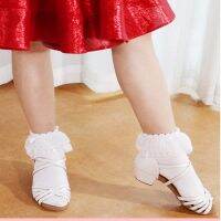 [COD] Latin dance shoes womens soft bottom childrens high-top white practice for beginners