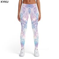 【CW】 KYKU Psychedelic Leggings Fireworks 3d Print Colorful Printed Gothic Sport Womens Pants