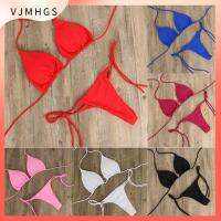 VJMHGS สีทึบ ผู้หญิง แยก เปลือย เซ็กซี่ จีสตริงทอง ชุดว่ายน้ำ ชุดว่ายน้ำบราซิล ชุดบิกินี่ ชุดว่ายน้ำ