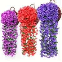 【YF】◊✠  1pc Artificial Vines Plastic Fake Flowers Wall Hanging Wisteria Garland for Wedding Garden Decoration