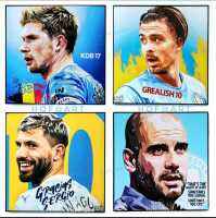 รูปภาพ นักฟุตบอล Manchester City แมนซิตี้ เรือใบสีฟ้า เดอบรอย รูปภาพ​ติด​ผนัง​ pop art พร้อมกรอบและที่แขวน นักฟุตบอล​ กรอบรูป​​ Football แต่งบ้าน