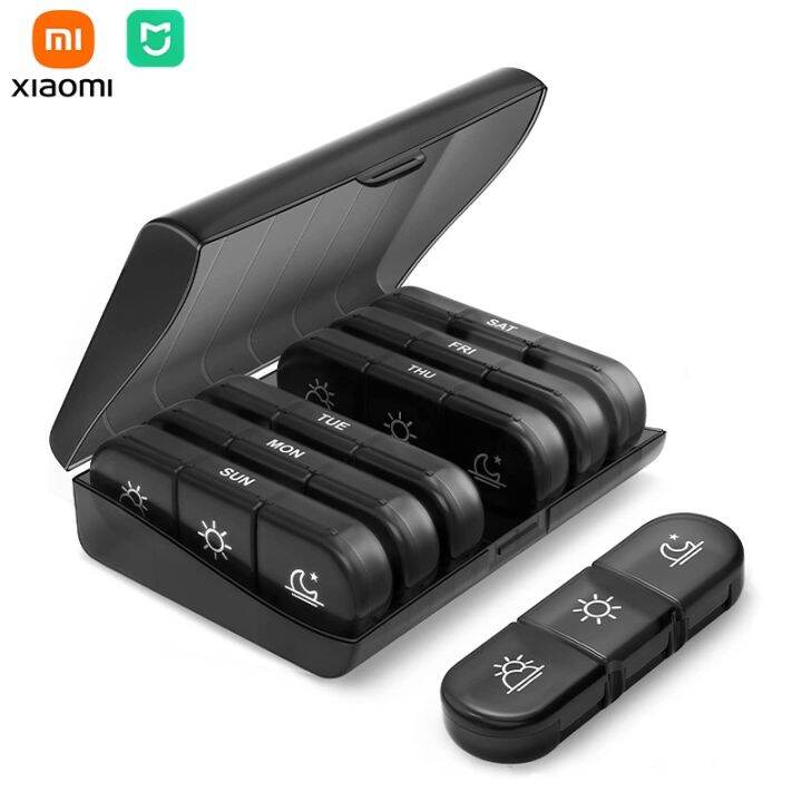 xiaomi-mijia-7-days-pill-box-organizer-21-grids-3-times-one-day-portable-travel-with-large-compartments-for-vitamins-medicine