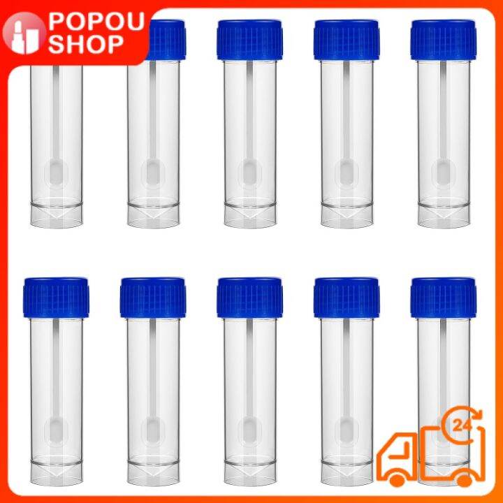 10 Pcs Sample Specimen Cups Lids Laboratory Containers