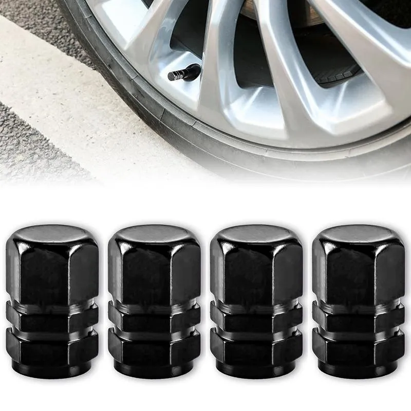 Car Tyre Valve Stem Caps - 4 metallic colours 