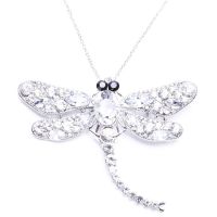 Wedding dress Valentine dragonfly clear pendant brooch Birthday gift