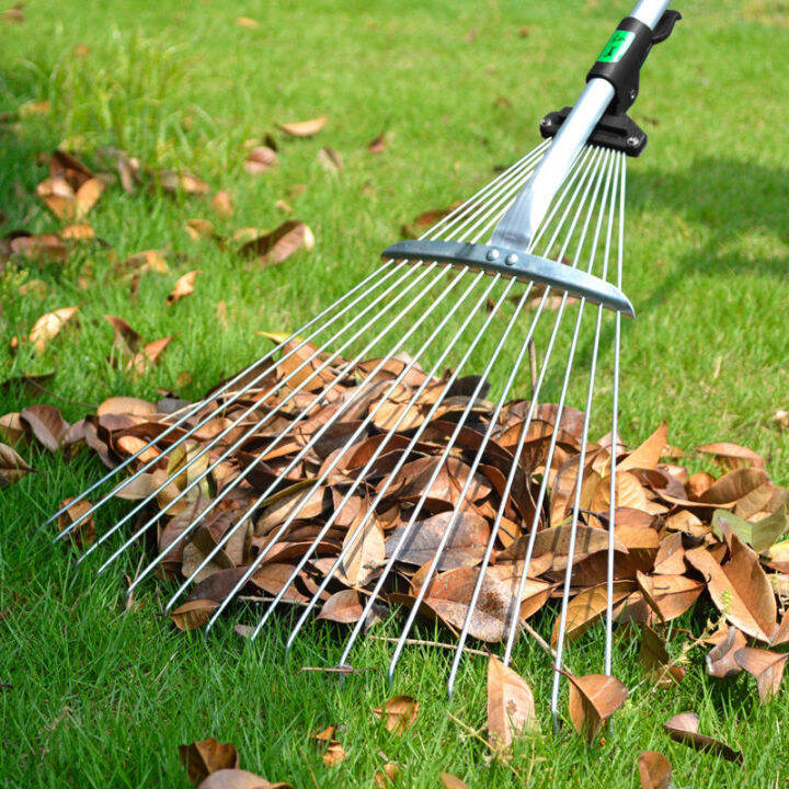 💖READY STOCK💖15tooth Grass Rake Garden Lawn Grass Rake Dead Leaves