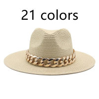 hats for women hat sun straw panama gold chain belt hats for men spring black khaki beach casual summer men hats sombrero hombre