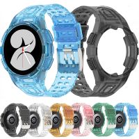 ₪☇✔ Glacier Transparent One Piece Strap for Samsung Galaxy Watch 4 44mm 40mmAnti-fall Protective Shell for Watch 4 Classic 46mm Band