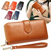 Cell Phone Bag Phone Card Clutch Multifunctional Zipper Buckle Wallet Long Purse Ladies