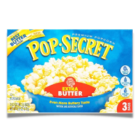 Pop Secret Microwave Popcorn - Butter Extra ป๊อปซีเคร็ต บัตเตอร์ เอ็กซ์ตร้า ข้าวโพดดิบรสเนยเข้มข้น ป๊อปคอร์นสำหรับไมโครเวฟ 272 กรัม (90.7 กรัม x 3 ถุง)