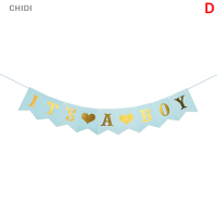 ป้ายตกแต่งกระดาษ CHIDI อาบน้ำเด็กทารกผู้หญิงผู้ชาย Babyshower เปิดเผยเพศ