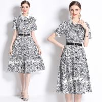 Womens Dress New Fashion Spring/Summer New  High Class  Dress Print  Midi Dress