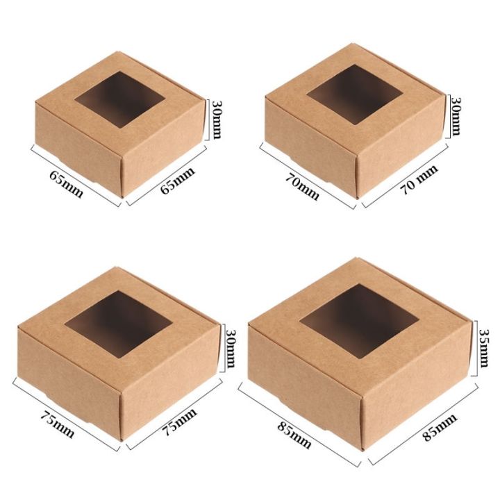 yf-10pcs-paper-brown-black-white-cardboard-transparent-window-boxes-wedding