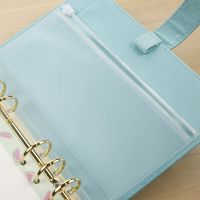 Transparent PVC Storage Folder Zipper Bag A5A6A7 Binder Rings Notebook