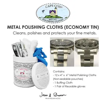 Cape Cod Polish Co Metal Polishing Cloths Foil Pouch 0.53oz, Stainless Steel