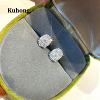 Kuhong Bling Cubic Z Irconia ต่างหูสตั๊ดสำหรับวัยรุ่นที่เรียบง่ายอเนกประสงค์รูปไข่หูเจาะอุปกรณ์เสริมของผู้หญิงเครื่องประดับอินเทรนด์ |