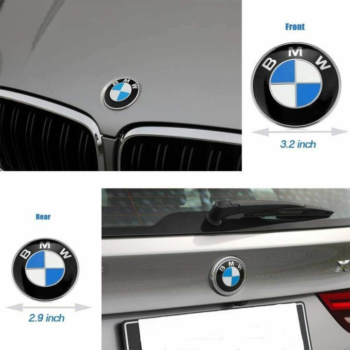 BMW e46 e39 x3 e38 e90 トランク エンブレム e60 車のフロント z3 2個 z4 アクセサリー x5 x6 82mm  74mm 45mm セット - 通販 