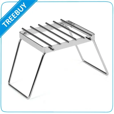 Multifunctional Folding Campfire Grill Portable Stainless Steel Camping Grill Grate Gas Stove Stand