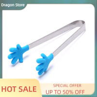 Dragon มินิซิลิโคนอาหารคลิปไม่ลื่นน้ำแข็งสแควร์กาแฟน้ำตาล BBQ Tong KITCHEN TOOL