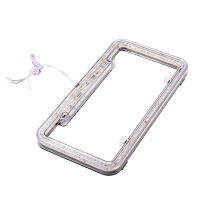 White LED Lighting Acrylic USACanada License Plate Frame Tag Cover Holder for Auto Truck Vehicle 12V