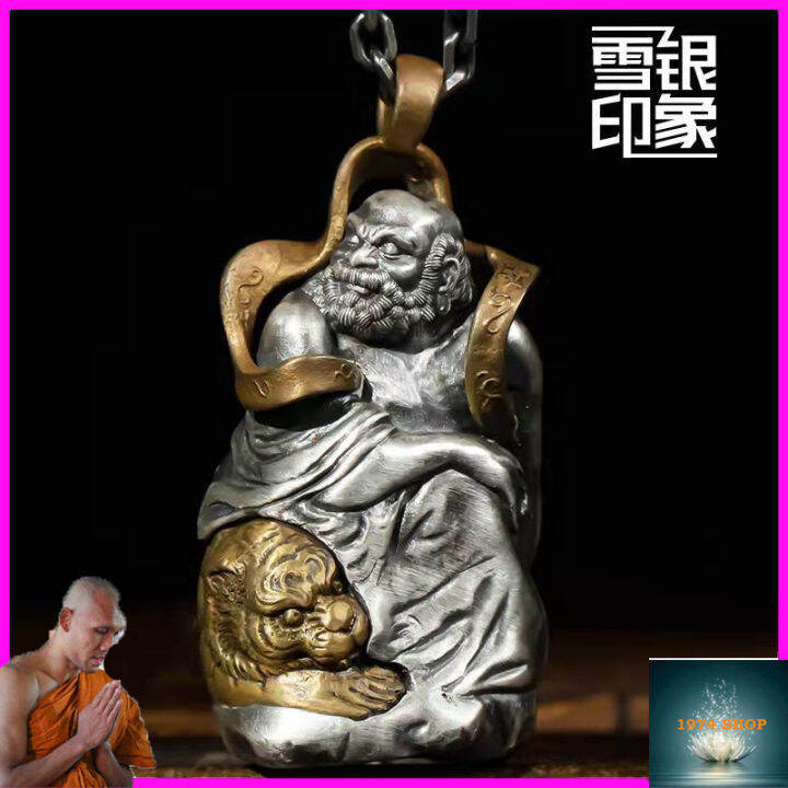 handmade-guanyin-bodhisattva-จี้-s925เงินสเตอร์ลิงผู้ชายและผู้หญิงรุ่นสำหรับความมั่งคั่งป้องกันและจี้ความปลอดภัยไม่จางหายต้นฉบับนำเข้า