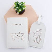 2Pcs/set Protective ID Book Bag Set PU Cover Leather Passport Short Holder