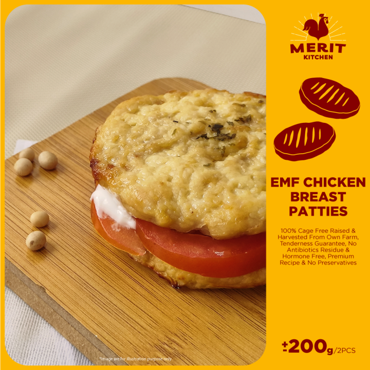 [Healthy Snack] Merit Kitchen EM Fresh Chicken Breast Patties Lazada