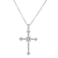 JDY6H New Fashion Cross Necklace for Women Exquisite Shiny Cross Zirconia Pendant Prayer Faith Christian Jesus Blessing Jewelry Gif