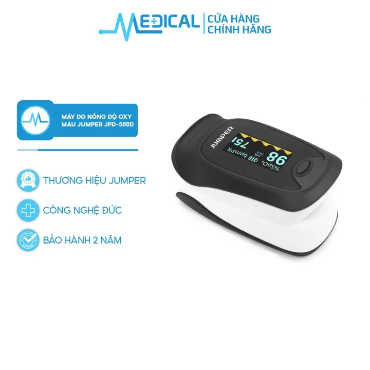 Máy đo nồng độ oxy máu JUMPER JPD-500D OLED, SPO2, PR, PI (FDA hoa kỳ chứng nhận)