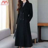 ร้อน, ร้อน★MBeauty womens new style woolen coat over the knee thick plus size Lapel Long Slim Fit Jacket