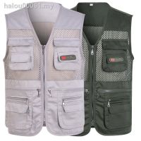 CODAndrew Hearst ready stock ♗﹊㍿Summer thin mesh vest mountaineering quick-drying casual multi-pocket function male photography fishing vest vest