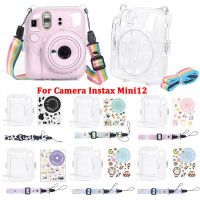 Aa-095สำหรับ Instax Mini 12กล้องจิ๋วเคสใสคริสตัลกระเป๋าคลุมเคสป้องกันสำหรับ Fuji Fuji Fuji Fuji Fuji Instax Mini 12กระเป๋ากล้อง