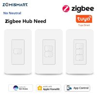 Zemismart Tuya Zigbee 3.0ไม่มีสวิตช์อัจฉริยะแบบเป็นกลาง/เป็นกลางสวิตช์ไฟรีเลย์ติดผนัง,ตัวควบคุมจับเวลาด้วยแอป Tuya,ฮับ Zigbee ต้องทำงานกับ Zemismart Zigbee Homekit ควบคุมด้วยเสียง