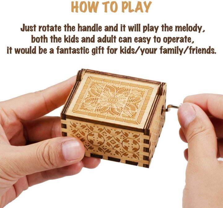 Handicraft Wooden Music Box Song Box Kid Vintage Musical Toys Lazada.co.th