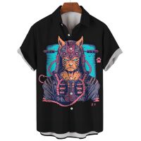 Summer 2023. Japanese mens 3D cat print shirt  Hawaiian mens and womens universal shirt  pet clothing  Clothing Shoes Accessories Costumes