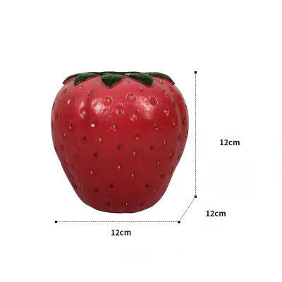 2021 New Strawberry Shape Flower Vase Creative Flower Pot Art Vases Sculpture Desktop Plant Pot for Home Decor Ornament Gift