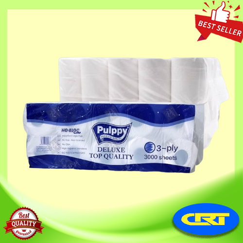 Pulppy Toilet Roll 3ply 10 Rolls Tisu Tandas Tisu Toilet Tissue