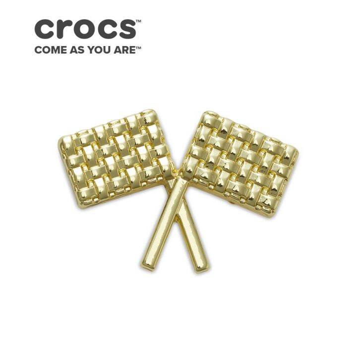 Crocs Jibbitz Charm Gold Kart Flags Lazada PH