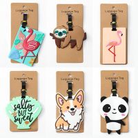 【DT】 hot  Cute Luggage Tag Creative Corgi &amp;Cat Suitcase Silicon Portable Travel Label ID Addres Holder Bag Tags for Luggage