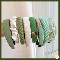 【Ready Stock】 ✳⊙ C18 Green Color Headband Sponge Wide Hairband Summer Fashion Elegant Hair Hoop 2022