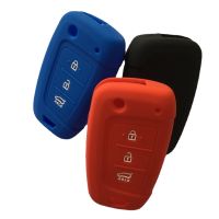 gthrrftdb Car Styling Key FOB Cover Silicone Flip Remote Holder For Hyundai Solaris 3 Button Rubber Protective Bag