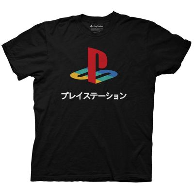 เสื้อยืด พิมพ์ลาย Playstation Kanji สไตล์ฮิปฮอป สีดํา สําหรับผู้ชายS-5XL