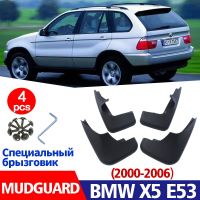 JHTJHNDTGFJHND Mudflaps สำหรับ BMW X5 E53 2000-2006 Mudguards Fender Mud Flap Guards Splash Mudguard รถอุปกรณ์เสริม Auto Styline ด้านหน้าด้านหลัง4Pcs