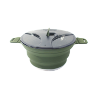 Silicone Folding Camping Kettle Pan Pot Portable Collapsible Heat Resistant Cookware Pot for Outdoor Hiking