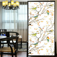 Privacy Window Film Static Cling No Glue Decorative Flowers Birds Window Treatments Window Coverings Glass Window Sticker 98E