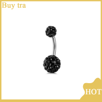 [Buytra] 1ชิ้นคริสตัลบอลสะดือห่วงสแตนเลสเจาะสะดือน่ารักบาร์เจาะสะดือ