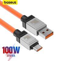 Baseus สายเคเบิล USB ชนิด C 100W สำหรับ Honor Magic Nova โทรศัพท์มือถือชาร์จเร็ว66W 40W 22.5W 18W เหมาะสำหรับ Huawei ที่เหมาะกับ Xiaomi ที่เหมาะกับการทำแชกเกอร์ Samsung